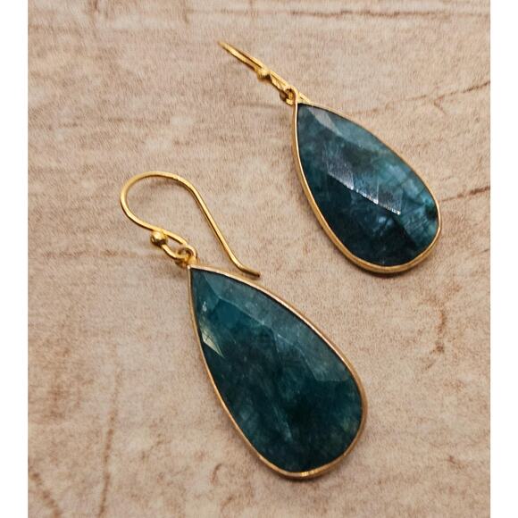 Emerald  Faceted Gold Filled Teardrop Artisan Earrings***2 Styles Avail.** - Picture 10 of 10